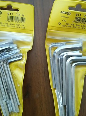 热销德国amf英制内六角扳手组套11件套1/16-3/8911tz11