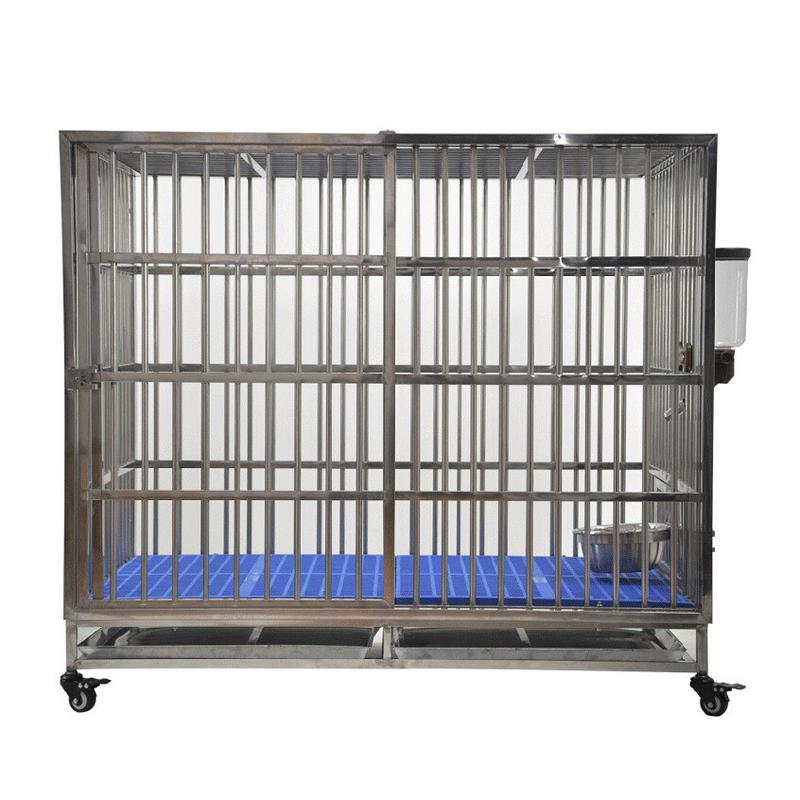 文不锈钢l200加粗加厚不锈钢宠物笼子狗笼大中小型犬宠狗笼子