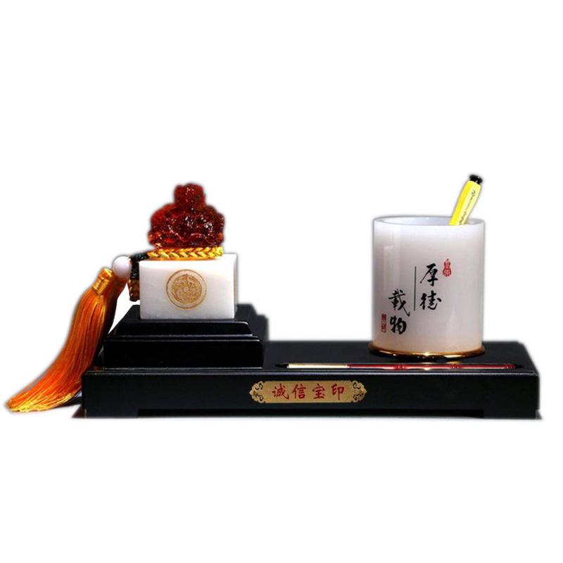 热销厂家生产桌面摆件工艺品摆件琉璃琉璃御玺宝印厚德载物摆件