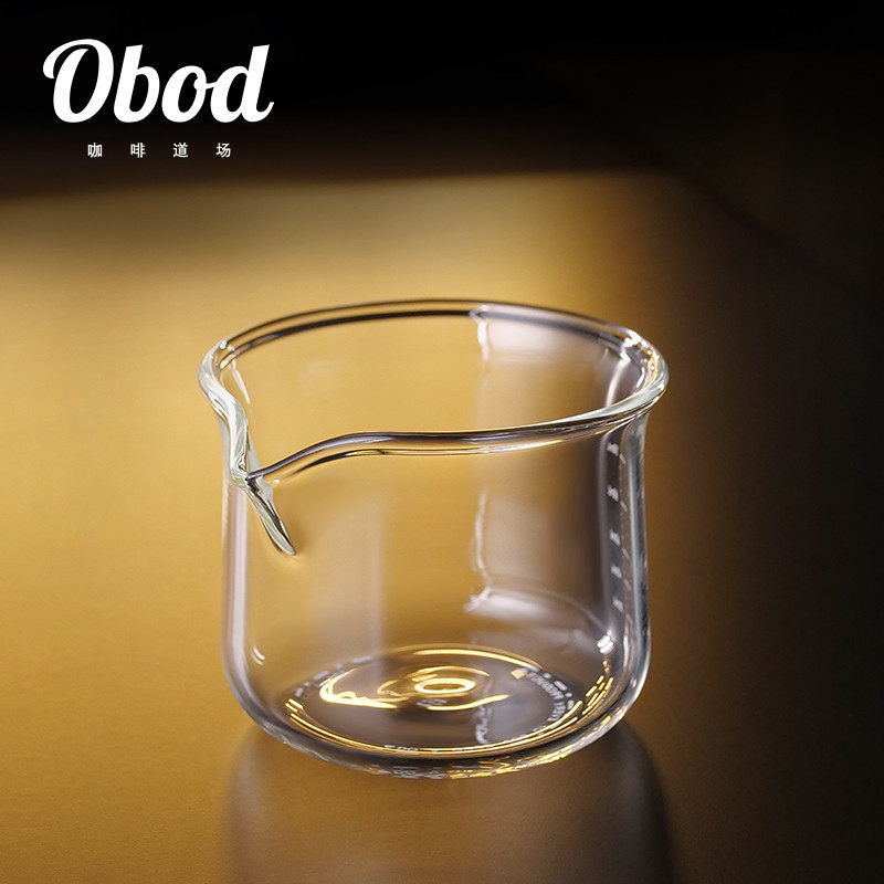 Obod萃取量杯咖啡杯手冲浓缩杯接液杯带刻度玻璃盎司杯大号公道杯