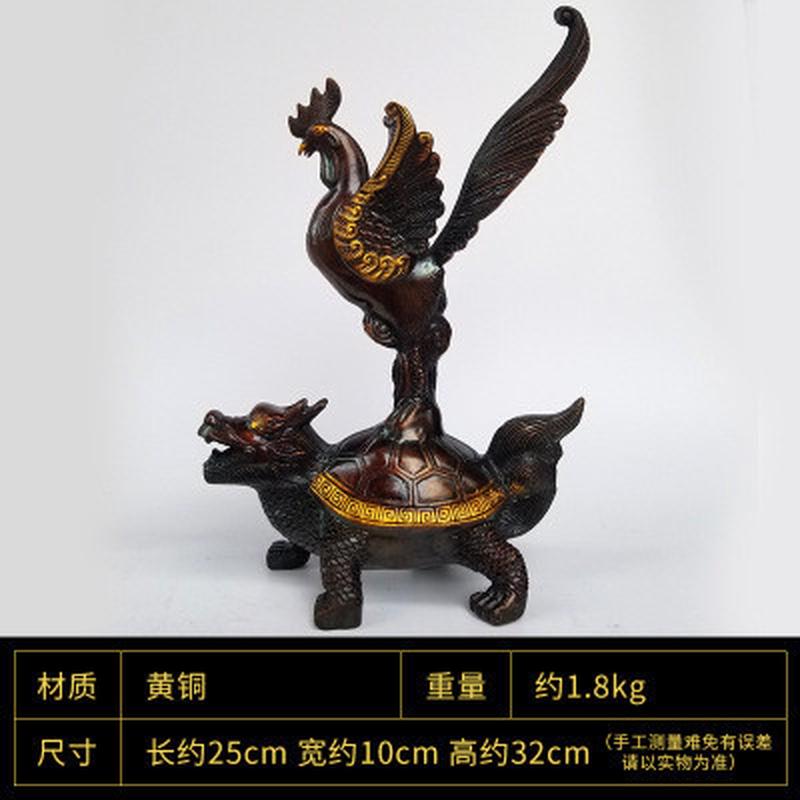 铜器批发铜金鸡踏龙龟鳌头家居装饰铜摆件铜龙龟摆件工艺品