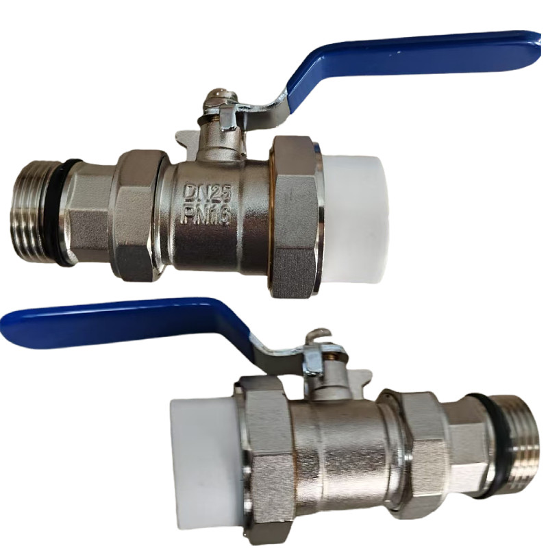 地暖分水器阀球阀进水回水套过滤器三连体ppr1寸外丝阀门全铜dn25