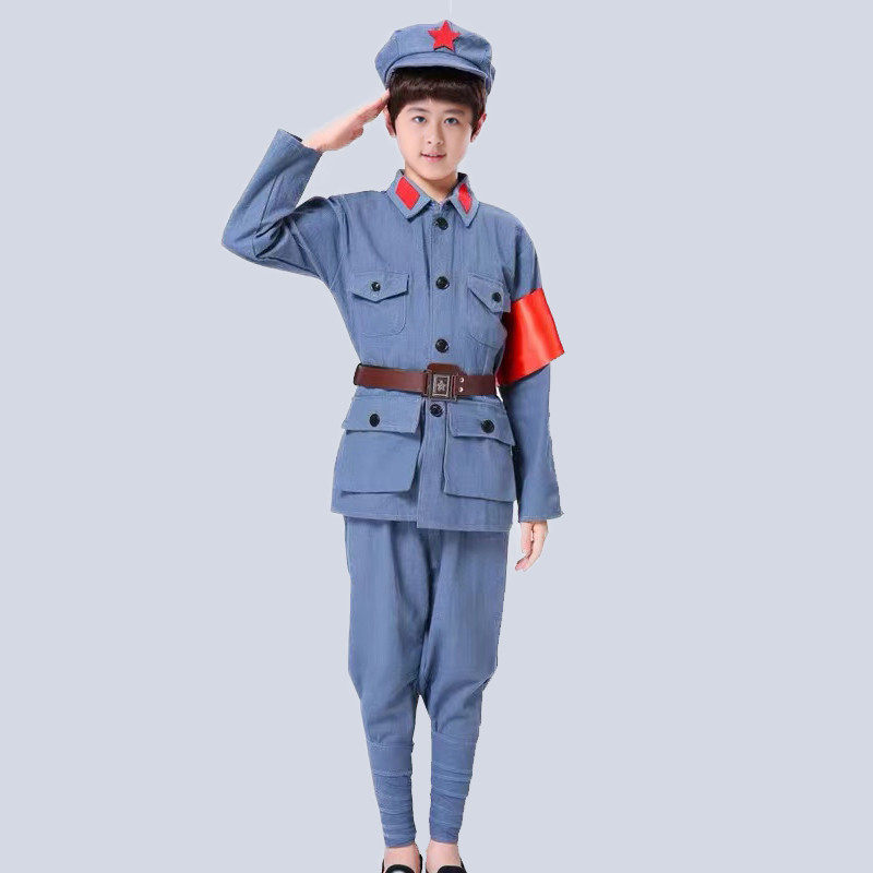 新品六一儿童演出服装红军儿童合唱班级演出服解放军抗战小八路军