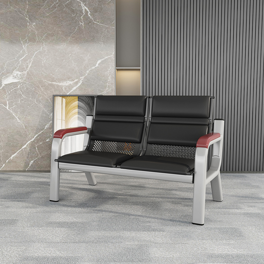 hf2x办公沙发三人位连排椅出租房等候椅休息区公共座椅理发店铁架