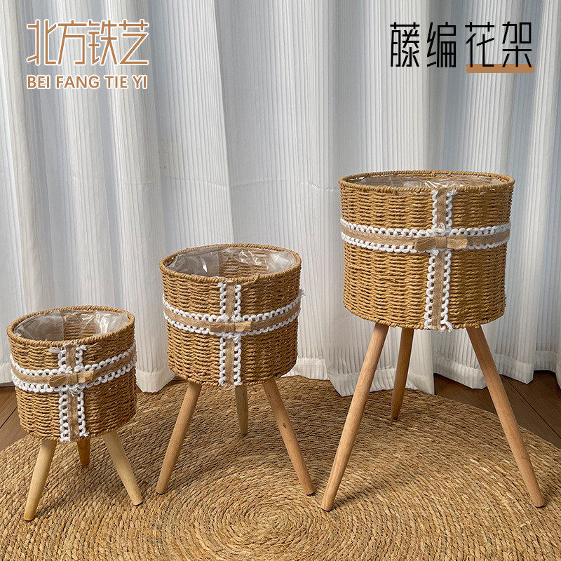 北欧花架藤编客厅草编阳台室内花盆竹编落地式编织花篮架子植物,鲜花速递/花卉仿真/绿植园艺,多肉植物,淘宝优惠券,粉丝福利购,淘宝优惠卷