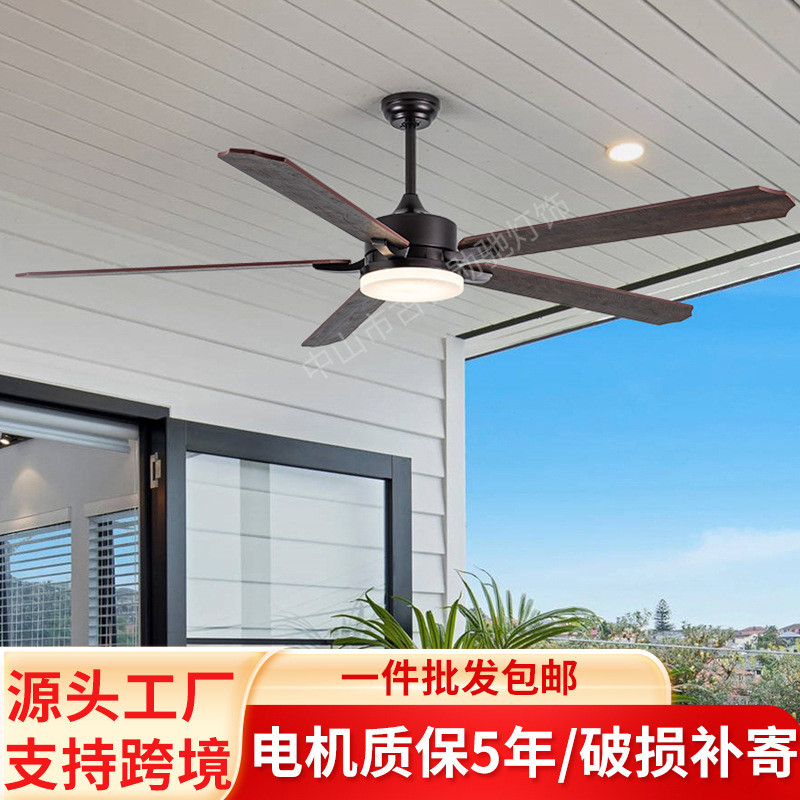 客厅大厅主灯风扇灯美式复古餐厅灯具高级感电扇灯卧室静音吊扇灯