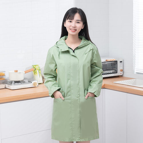 w1tr工女家用厨房2023新款时尚防水罩衣大人防油修身可爱长袖围裙
