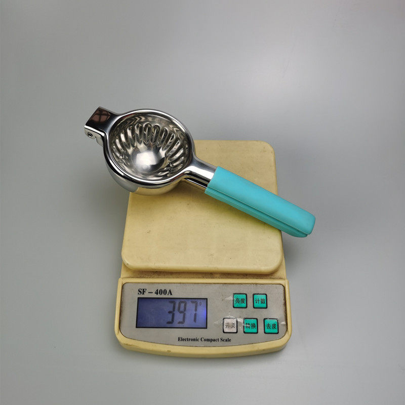 304不锈钢柠檬柠檬压汁器硅胶手柄手动榨汁器夹