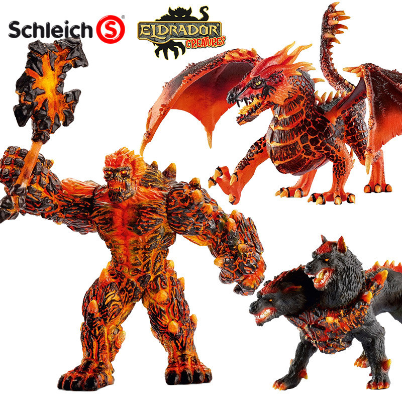 热销德国schleich思乐火牛魔幻恐龙仿真模型地狱犬新款岩浆蝎子