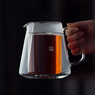 玻璃公道杯大容量600ml双层分茶器大号茶海公杯隔热保温泡茶壶