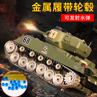 828谢尔曼M4A3儿童遥控坦克玩具可发射金属履带式炮对战男孩汽车