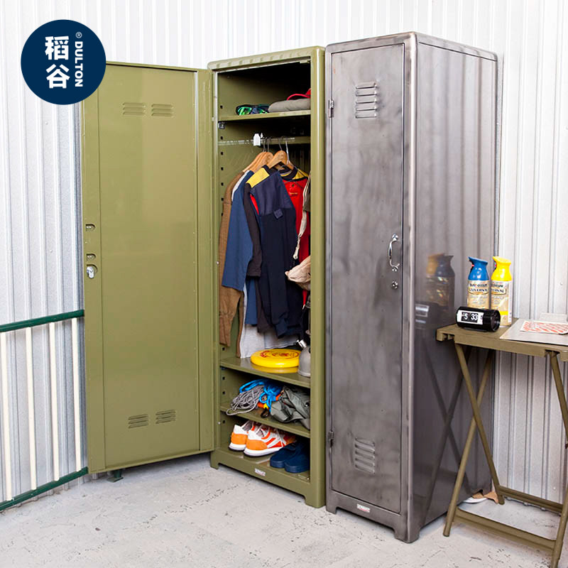 稻谷藏库DULTON金属衣柜 卧室家用简易收纳储物窄版柜子