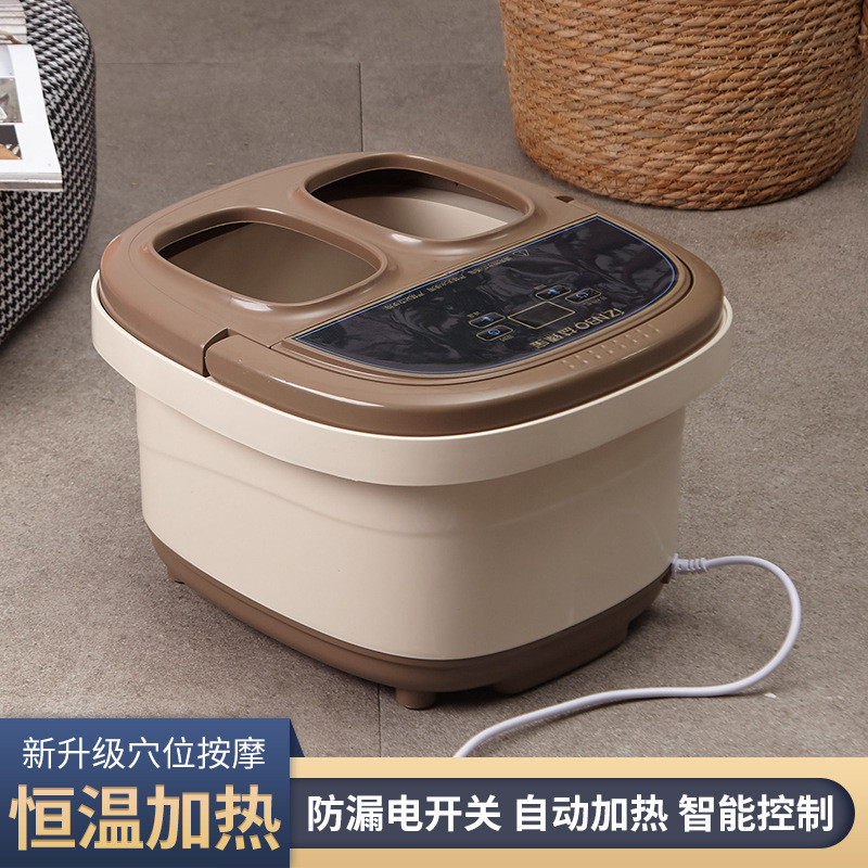 厂家批发全自动加热泡脚桶家用红光熏蒸足浴桶气泡冲浪按摩足浴盆