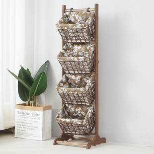 td61吊款 实木 置物架 收纳架 卧室客厅通用书报架 多层储物处理