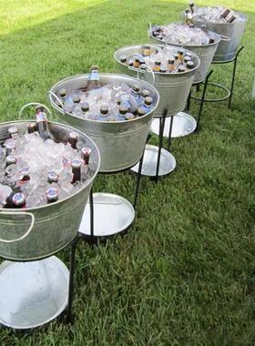 9wor桶复古冰桶圆形大容量香槟欧式户外室内桶架套装酒吧商用大冰