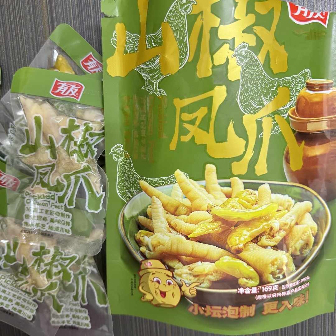 新货有友山椒凤爪169g袋装鲜香爽口独立包装重庆特色解馋休闲小零