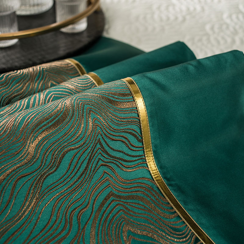 ce2q批发现代轻奢波纹拼接简约床尾巾酒店宾馆民宿床盖床旗可配同