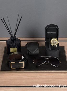 售楼处衣柜展厅衣服样板间样板房衣帽间装饰品摆件道具托盘组合