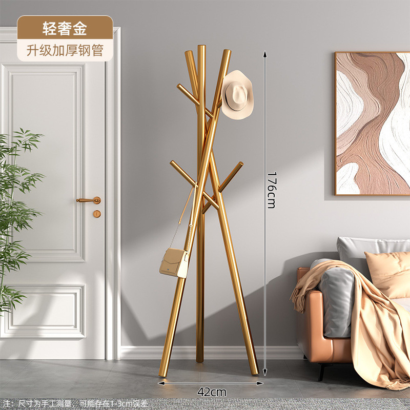不锈钢衣帽架落地创意挂衣架卧室加厚室内晾衣服收纳架子欧式新品