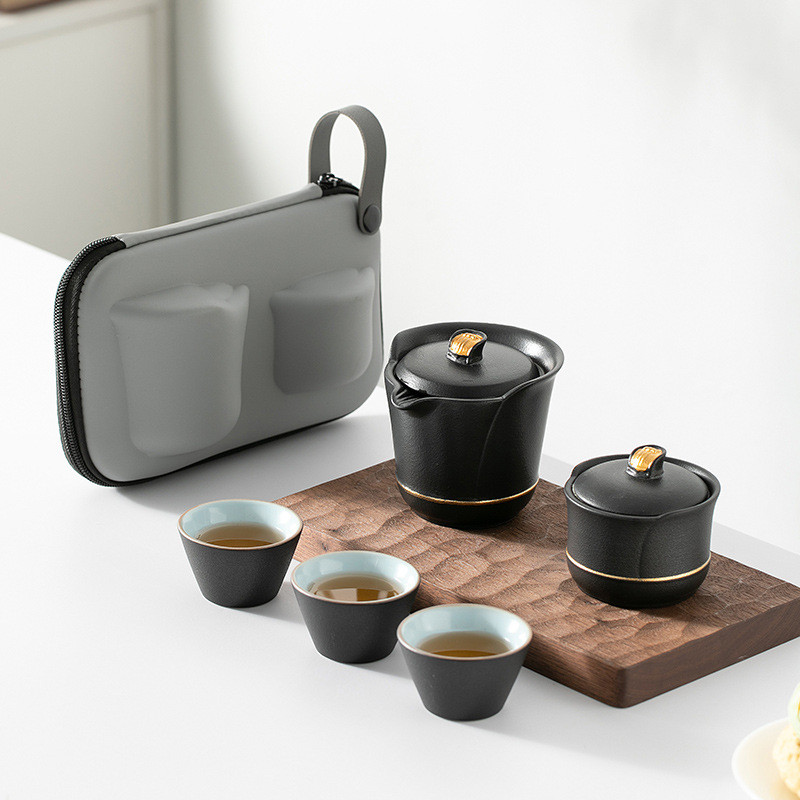 便携旅行茶具套装备户外包简易功夫泡茶壶茶杯随身露营快客杯家用