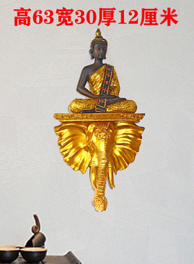 8ksg批发泰式大象头壁挂件酒店东南亚装饰会所坐佛摆件spa工艺品