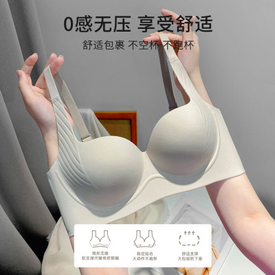 无痕小胸聚拢显大内衣女不空杯提拉上托防下垂调整型无钢圈文胸罩