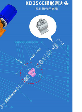 热销科达座磨头kd356b-09a磨边机碟形磨边头用机械设备配件