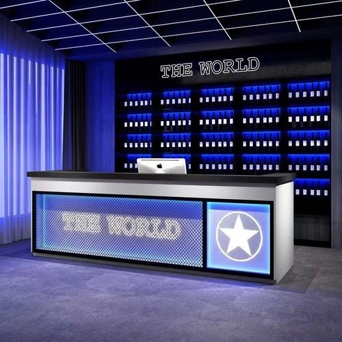 热销网红复古工业风吧台收银台酒吧原木色台球厅现代健身房餐饮店