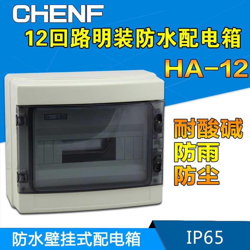 塑料防水电源箱HA-12家用配电箱12回路照明配电箱断路器开关箱