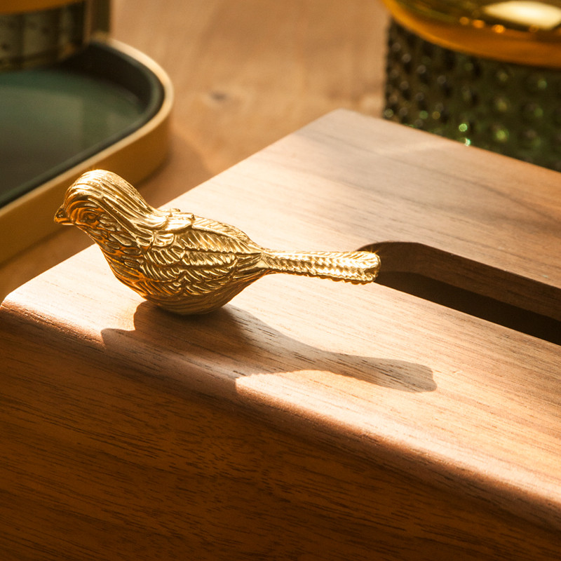 创意中式黑胡桃木餐厅装饰纸巾盒客厅黄铜餐巾轻奢酒店家用抽纸盒