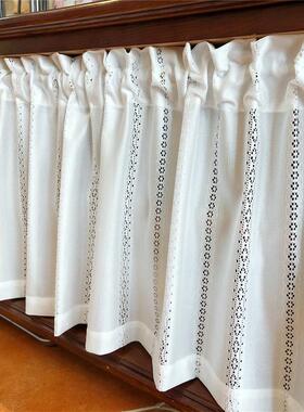 s83v批发百叶纱厨房防窥半窗帘帘厨房免打孔门帘魔术贴防尘短条纹