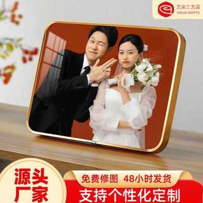 相框10寸横框摆台水晶照片高级感相片画框装裱自装大尺寸金属相框