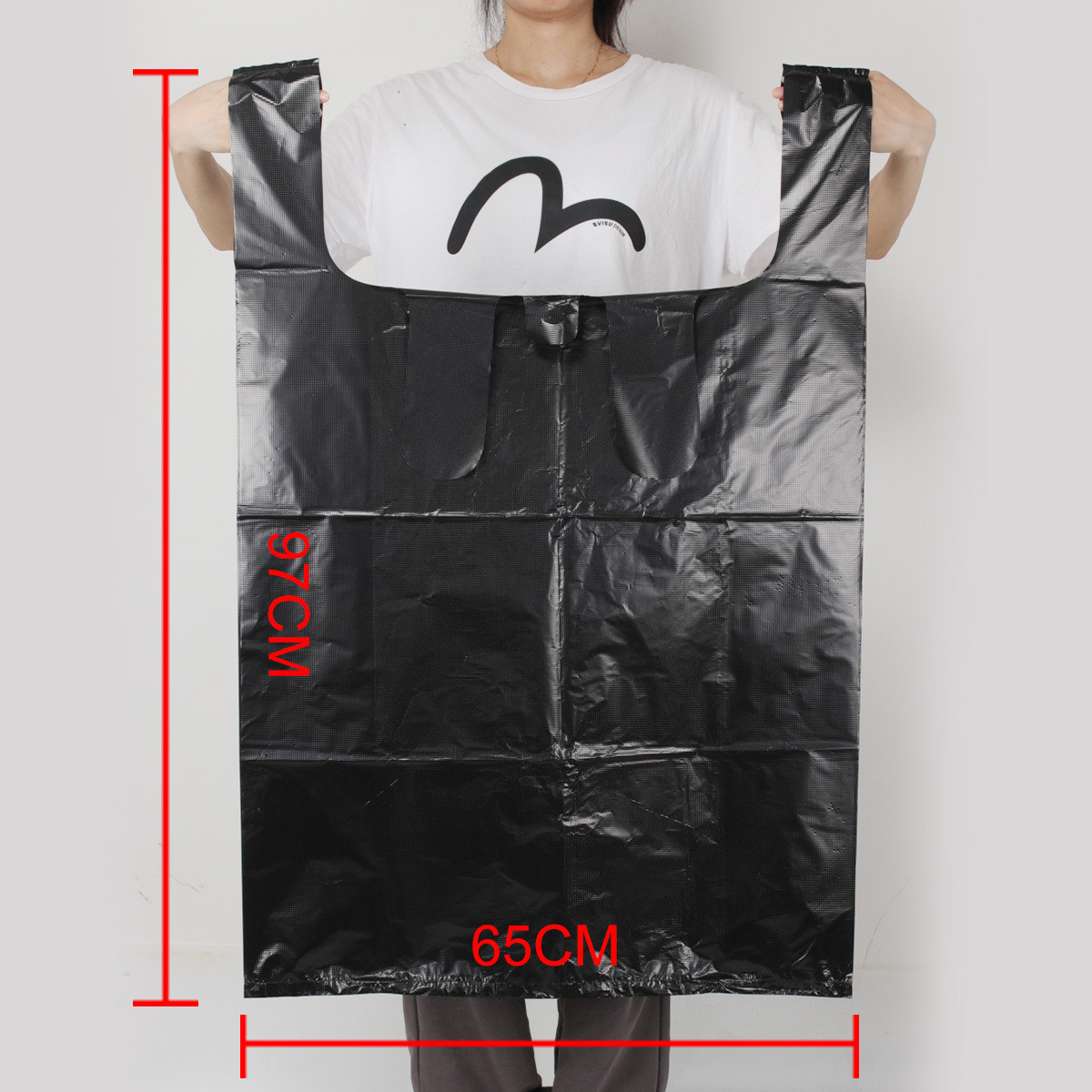 加大号加厚黑色65x97手提塑料袋搬家服装打包袋物业酒店垃圾袋