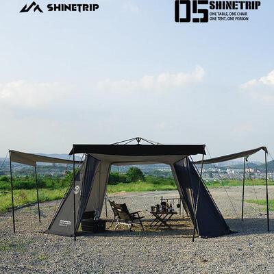 山趣户外05自动穹顶天幕帐篷防水防晒超大露营拉链遮阳帘防虫围网