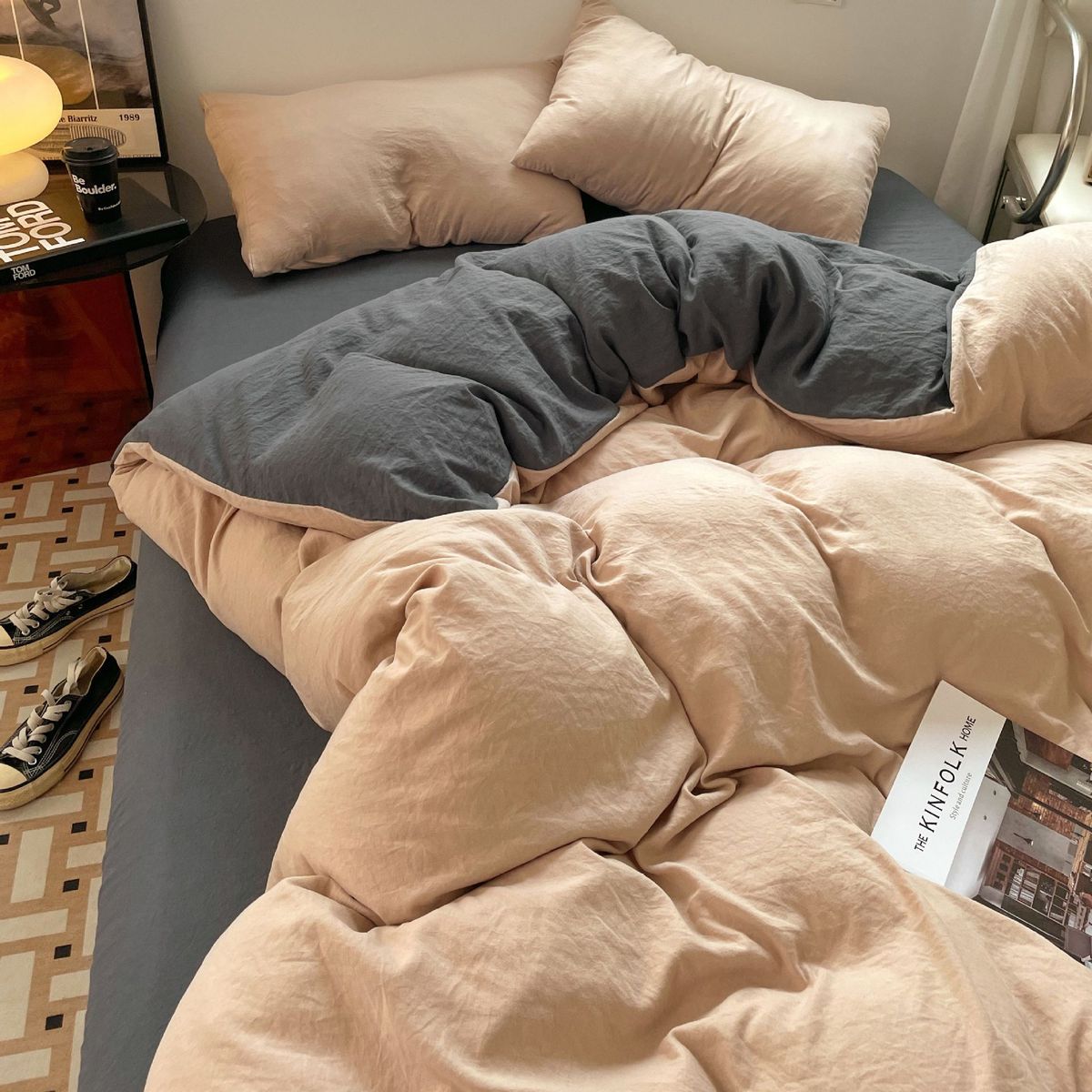 母婴级可被套学生宿舍超柔水洗磨毛床单四件套床笠裸睡三件套4