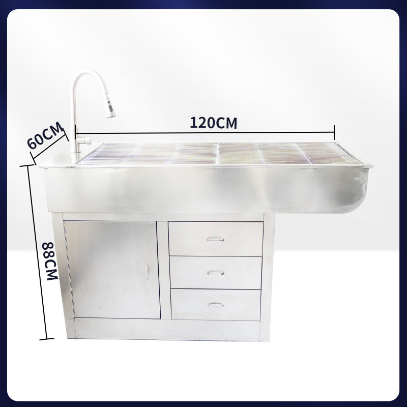 台不锈钢处置宠物店美容洁齿工作台动物医院冲洗台狗猫美发洗澡台