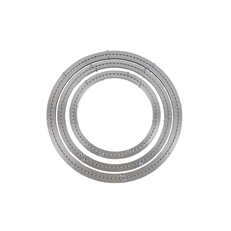 厂家批发静音防滑手动加厚铝餐桌转盘转盘滚珠餐台玻璃铝垫圈