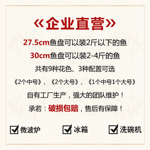 创意微波餐盘套装 2只蒸鱼盘子 家用特价 包邮 陶瓷菜盘长方形碟子