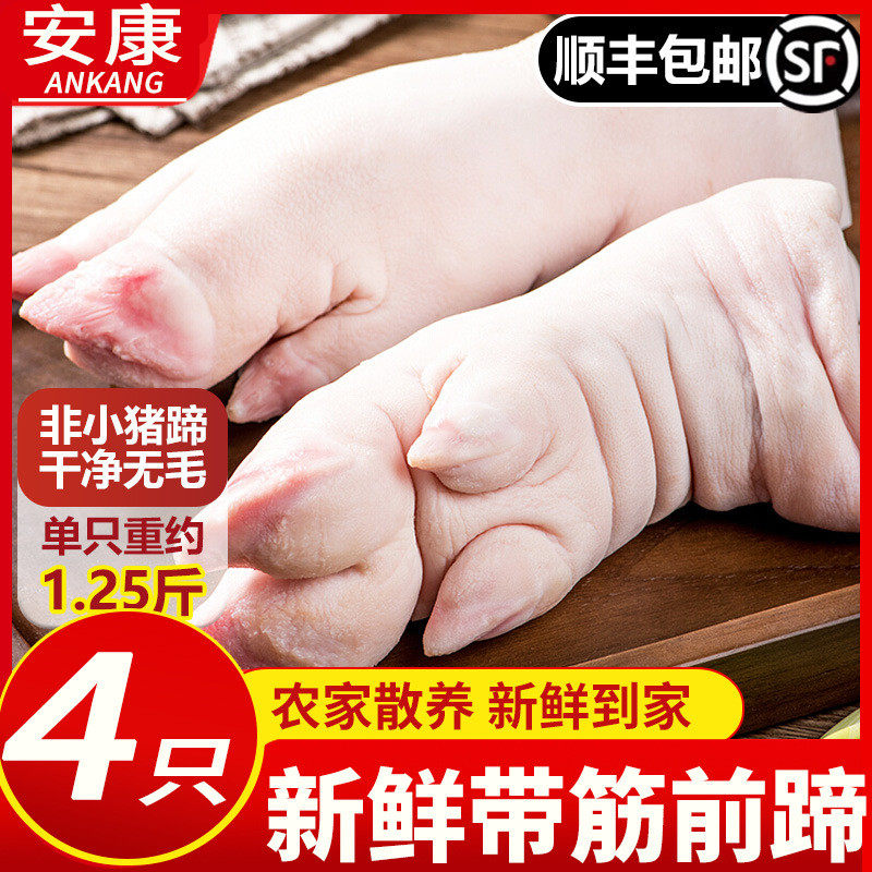 新货带筋纯前蹄 现杀土猪蹄整只新鲜散养农家带筋猪蹄子猪手前蹄