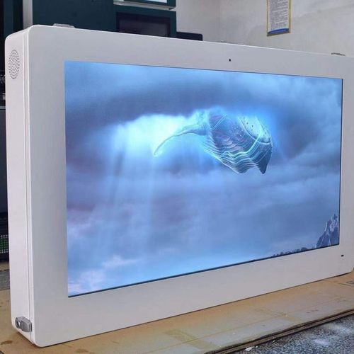 热销86寸壁挂户外广告机高亮显示屏壁挂防水触摸屏公交大屏高清站