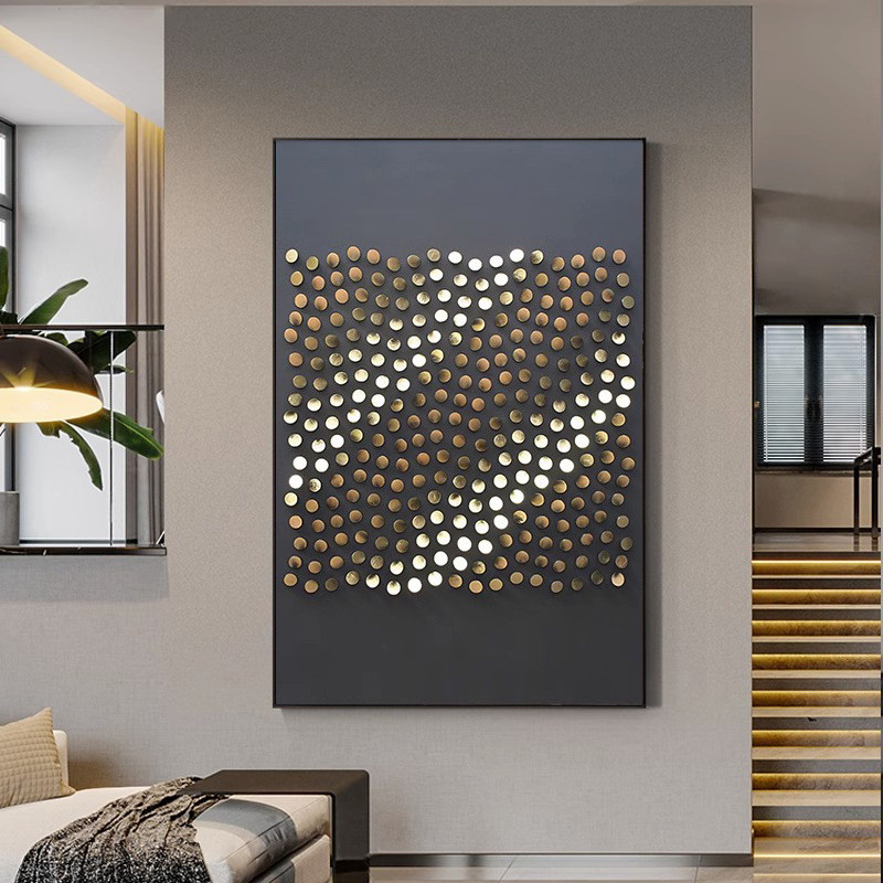 意式极简客厅装饰画几何立体感沙发背景墙落地画高档抽象玄关挂画