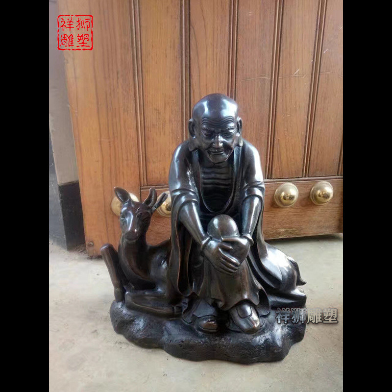十八罗汉摆件18罗汉伏虎罗汉 降龙罗汉 达摩祖师神像40厘米16寸