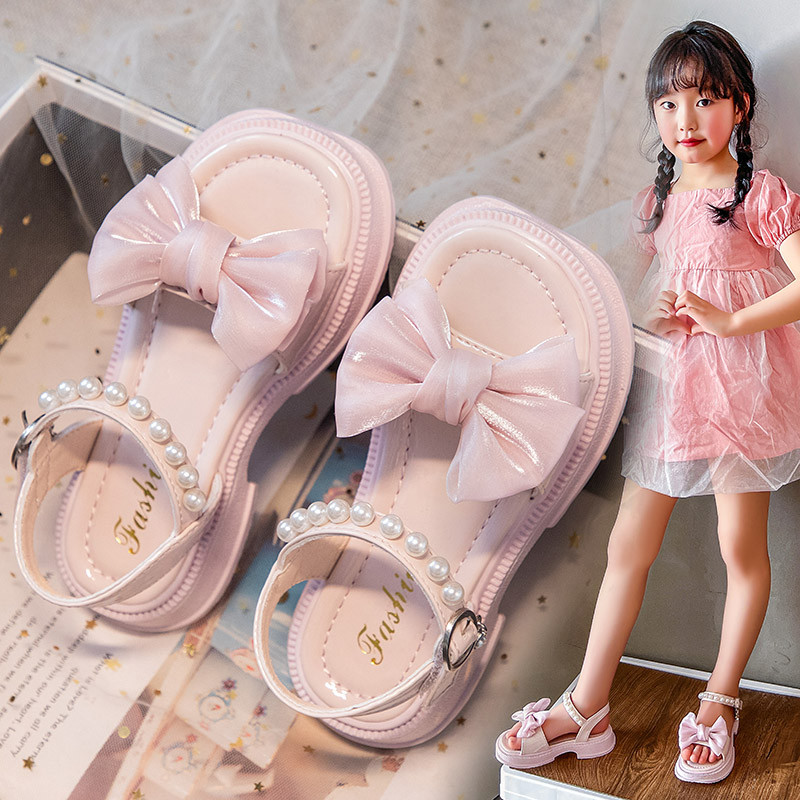 女童鞋儿童凉鞋夏款2025新款夏季小学生中大童真皮软底女童公主鞋