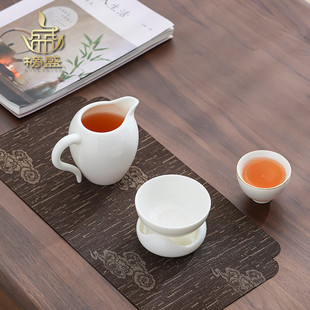 榜盛羊脂玉茶漏茶滤茶叶过滤网单独茶隔泡茶器陶瓷一体分离滤茶器