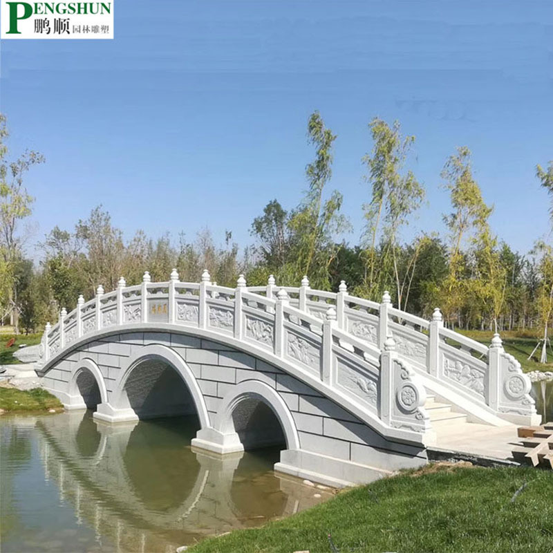 石雕汉白玉栏杆扶手栏板浮雕公园林河道石拱桥别墅旗台围护石栏杆
