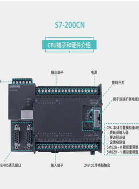 热销s7-200cn西门/子plc6es7214-1ad23/1bd23-0xb8cpu224继电器输