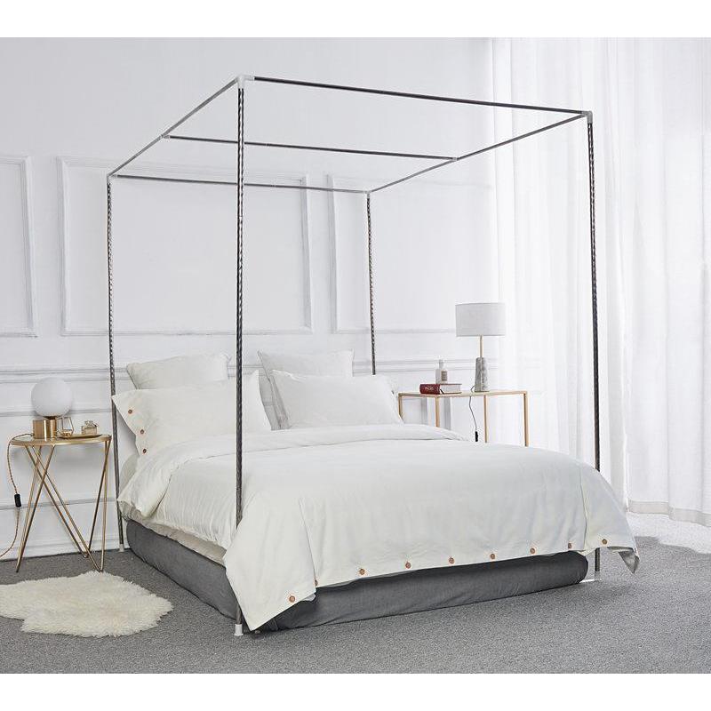 蚊帐支架杆子配件三开落地不锈钢管方顶架子加粗单开门门公主蚊帐