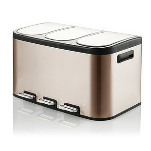 20~30l不锈钢分类垃圾桶大容量缓办公室学校干湿分离厨房降收纳桶