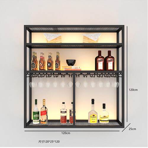 酒架酒柜壁挂式酒吧高脚杯架靠墙式展示架餐厅前台吊杯架创意铁艺