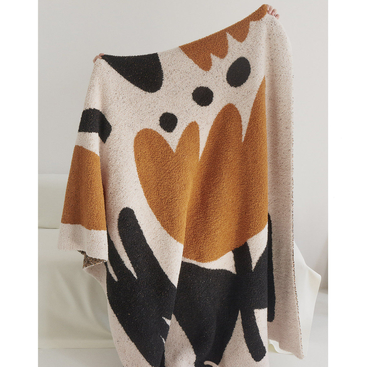 gz6m秋冬保暖简约加厚毛毯盖毯郁金香休闲毯沙发盖毯办公室午